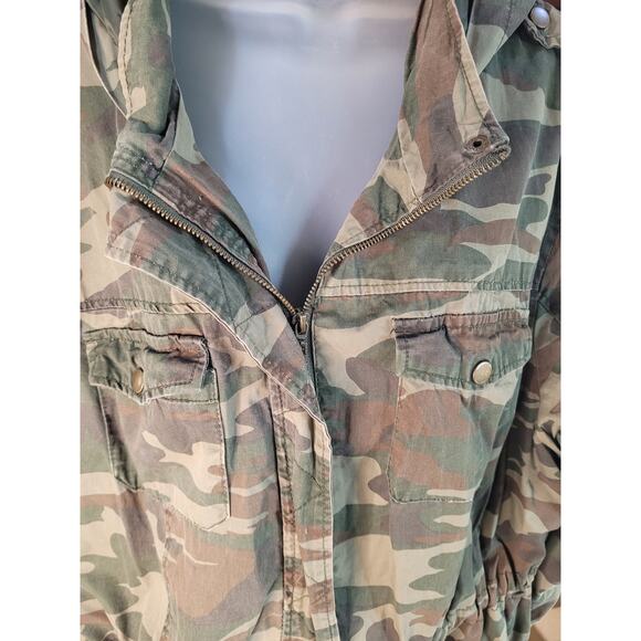 New Look Camo Jacket Zip/Snap Lined Drawstring Waist Sz 3X - Picture 4 of 10